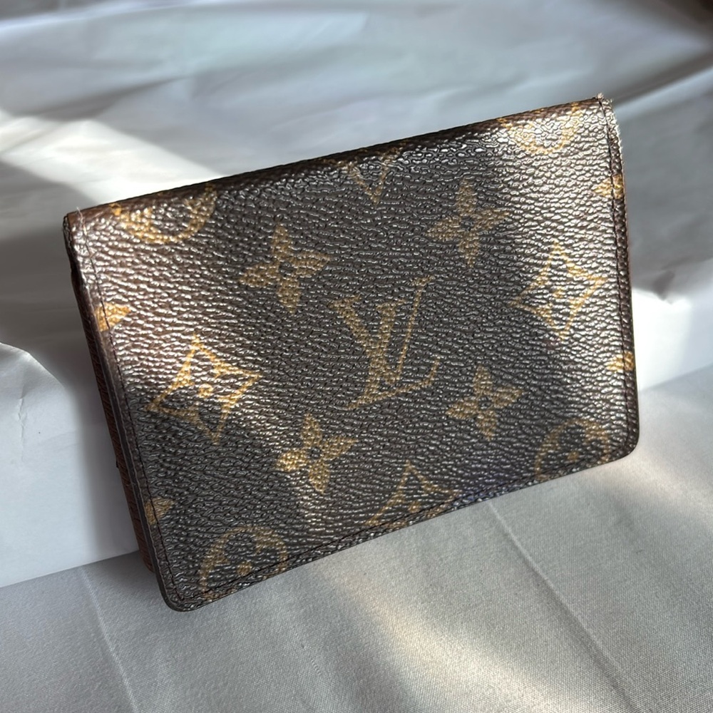 Louis Vuitton Brown and Gold card case wallet.
